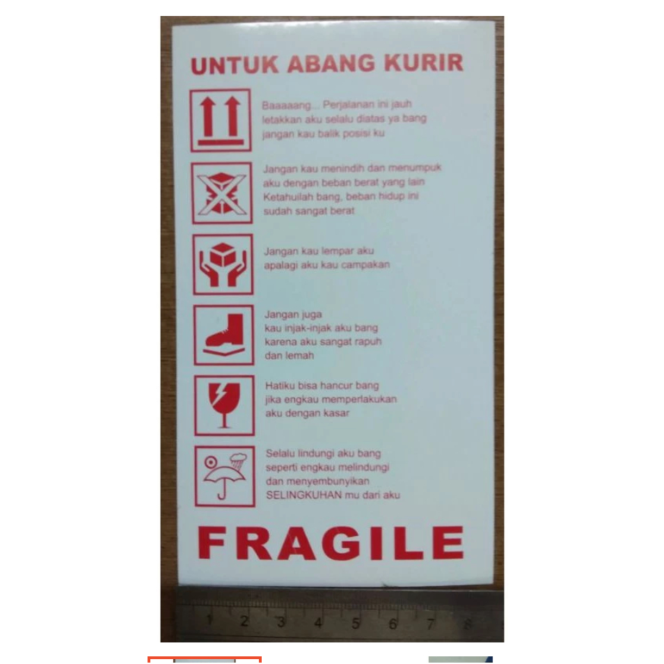 

STIKER JAMAN NOW FRAGILE MERAH PUTIH PECAH BELAH STICKER