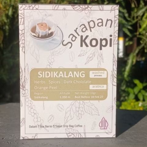 

SIDIKALANG ARABICA COFFEE (washed process) Kemasan Box isi 5 Saset 10gr - Coffee Drip Bag [ SARAPAN KOPI ]