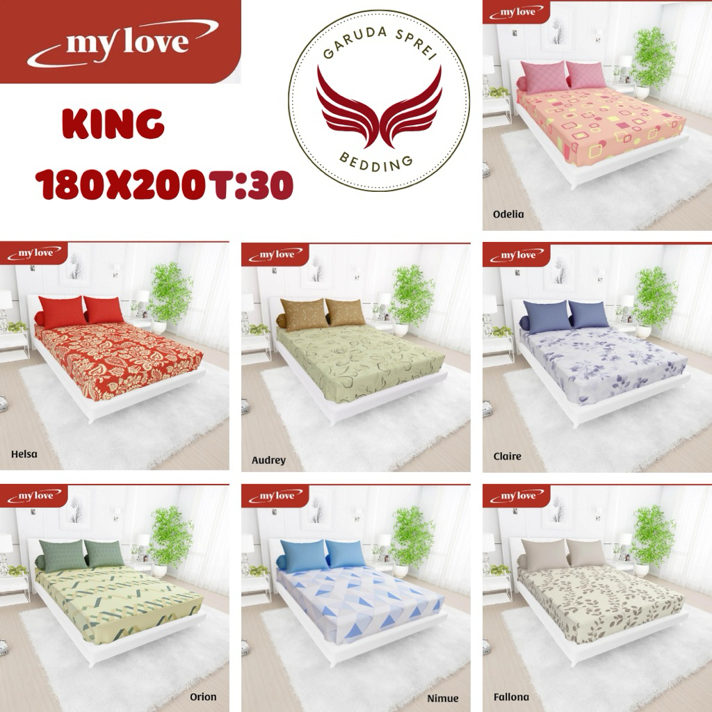 Sprei My Love 180x200 Tinggi 30 Motif Terbaru | Sprei Katun My love