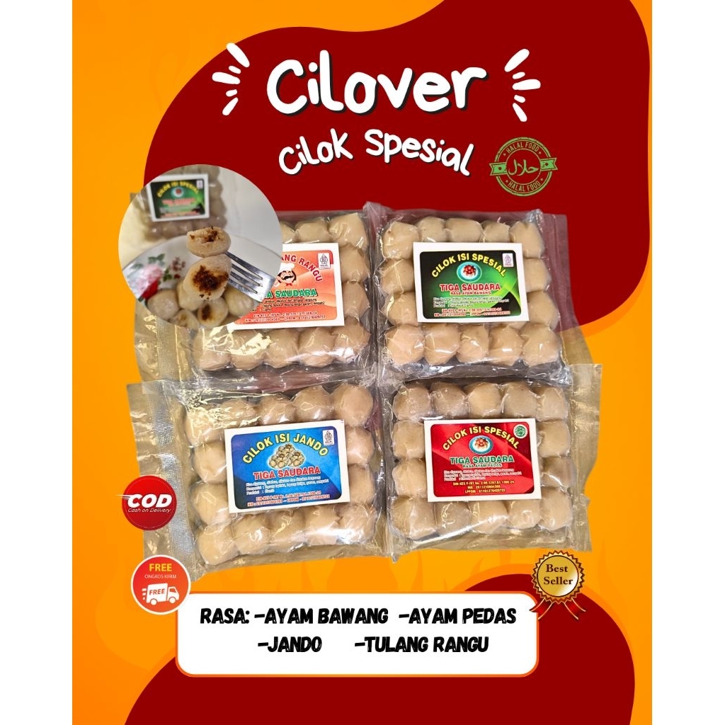 

Baso Aci Cilok Spesial Ukuran Sedang isi 20 Butir Rasa -Cilok Ayam Bawang -Ayam Pedas -Jando -Tulang Rangu