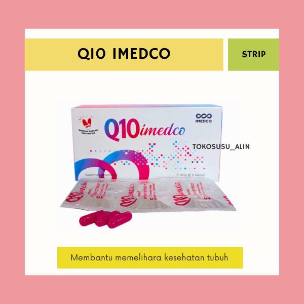 Q10 IMEDCO STRIP 6 KAPSUL / COENZYME Q10 100 MG / SUPLEMEN PROMIL / KESUBURAN / ANTIOKSIDAN