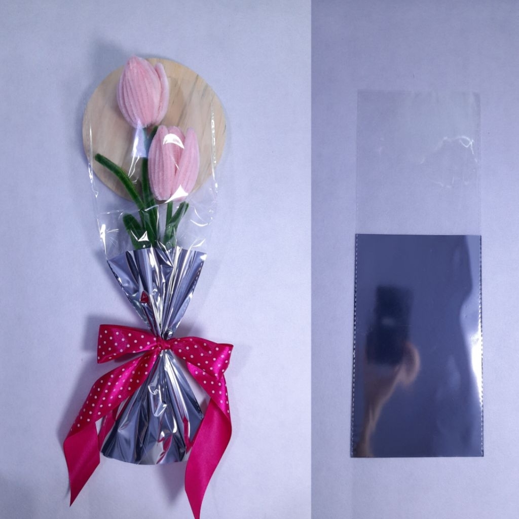 

Plastik Cellophane Single / Cellophane Mirror / kertas Buket Satu Tangkai Bunga