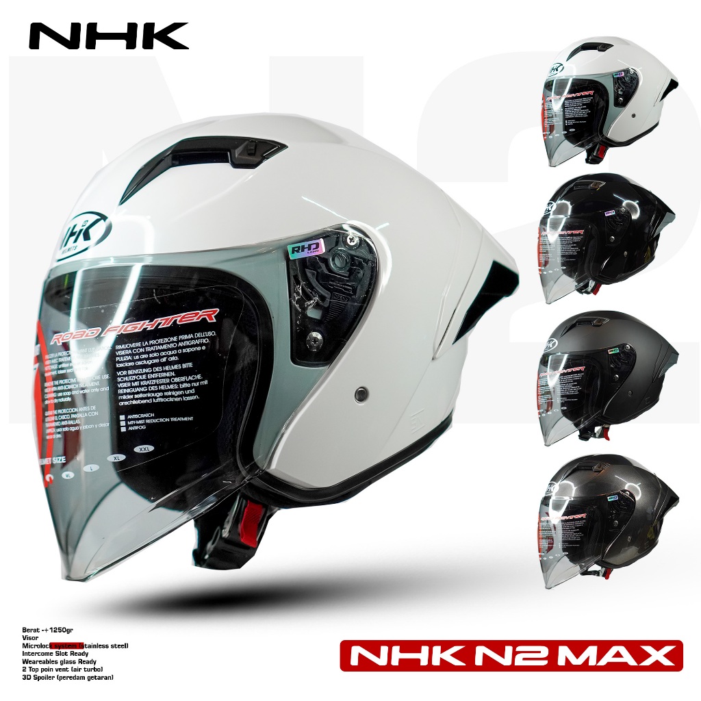 Helm NHK N2 MAX Single Visor RHD LENS - Helm half Face NHK ORIGINAL