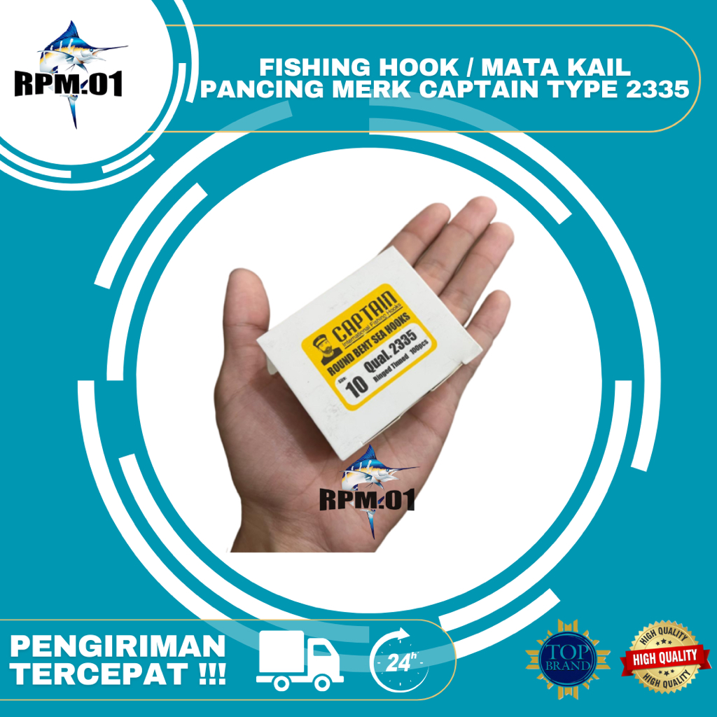 Fishing Hook / Kail Pancing - Captain 2335 Ukuran Besar, Round Bent Sea, KAIL DENGAN LUBANG, Ukuran 