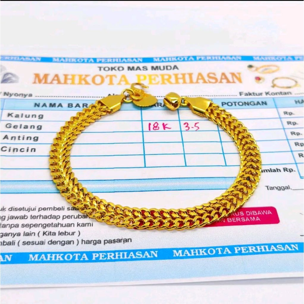 Gelang tangan tikar anti karat dan tidak luntur
