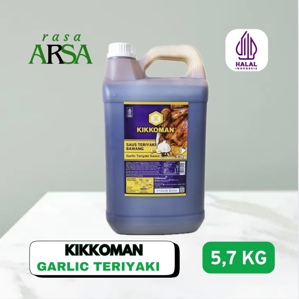 

Kikkoman Garlic Teriyaki Sauce Halal 5 Liter / 5.7KG Saus Teriyaki Bawang Putih