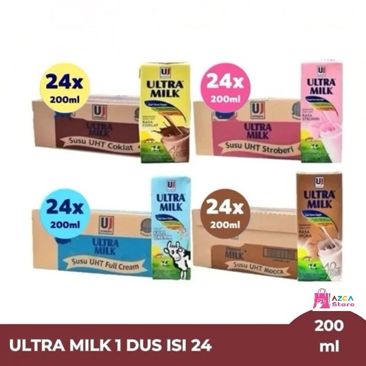 

[1DUS isi 24] Ultra Milk susu UHT 200ml Full Cream Strawberry Cokelat