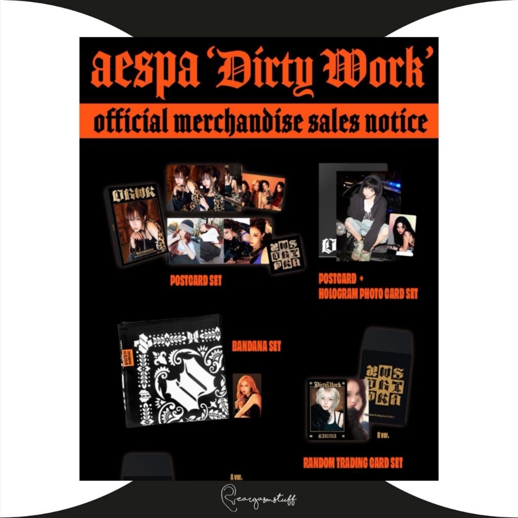 AESPA DIRTY WORK OFFICIAL MD / MERCHANDISE / MERCH