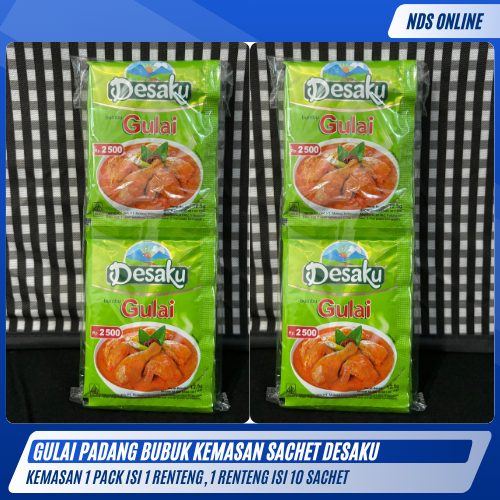 

Bumbu Gulai Padang Bubuk Desaku Sachet – Bumbu Praktis Masakan Padang | 1 Renteng Isi 10 Sachet