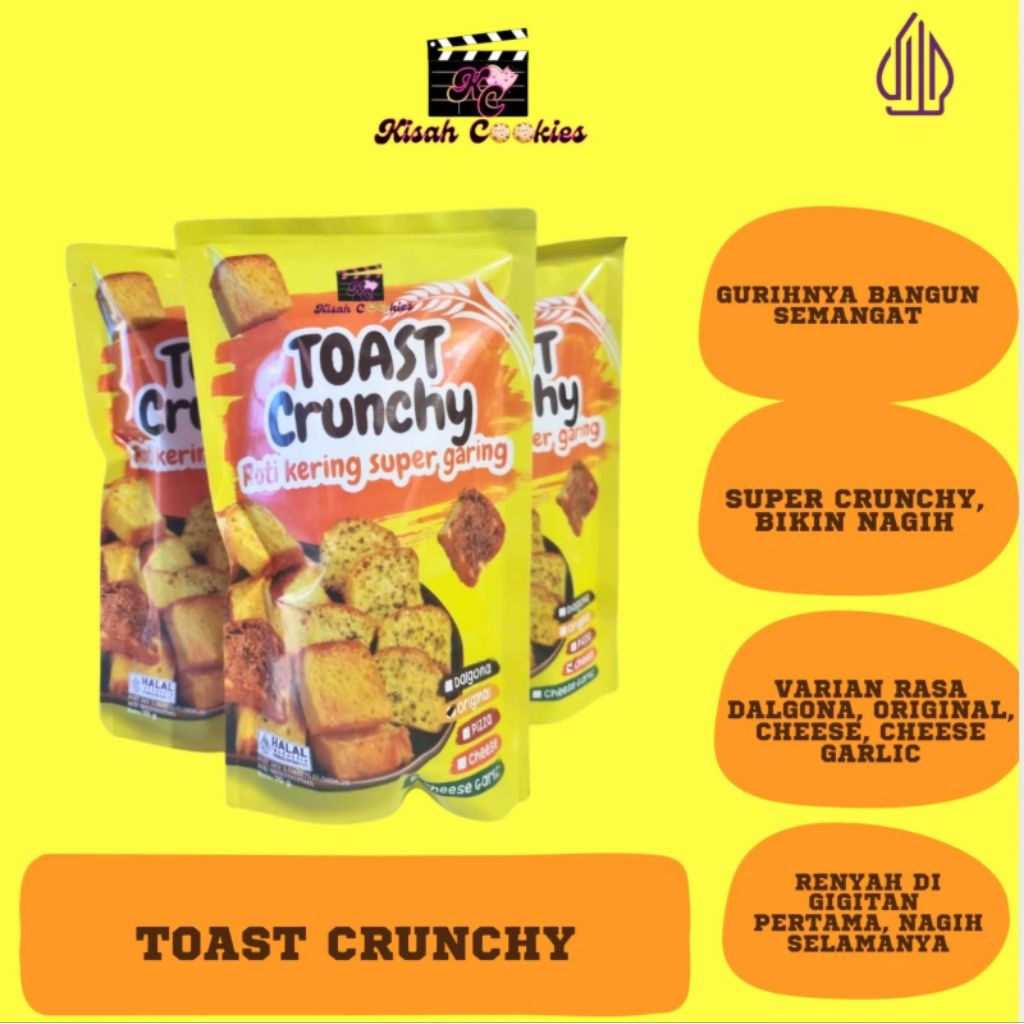 

BUNDLING 4 PCS TOAST CRUNCY/ROTI KERING/ROTIPANGGANG/CEMILAN