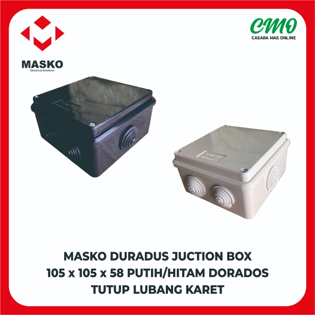 MASKO DURADUS JUCTION BOX 105 x 105 x 58 PUTIH/HITAM DORADOS TUTUP LUBANG KARET
