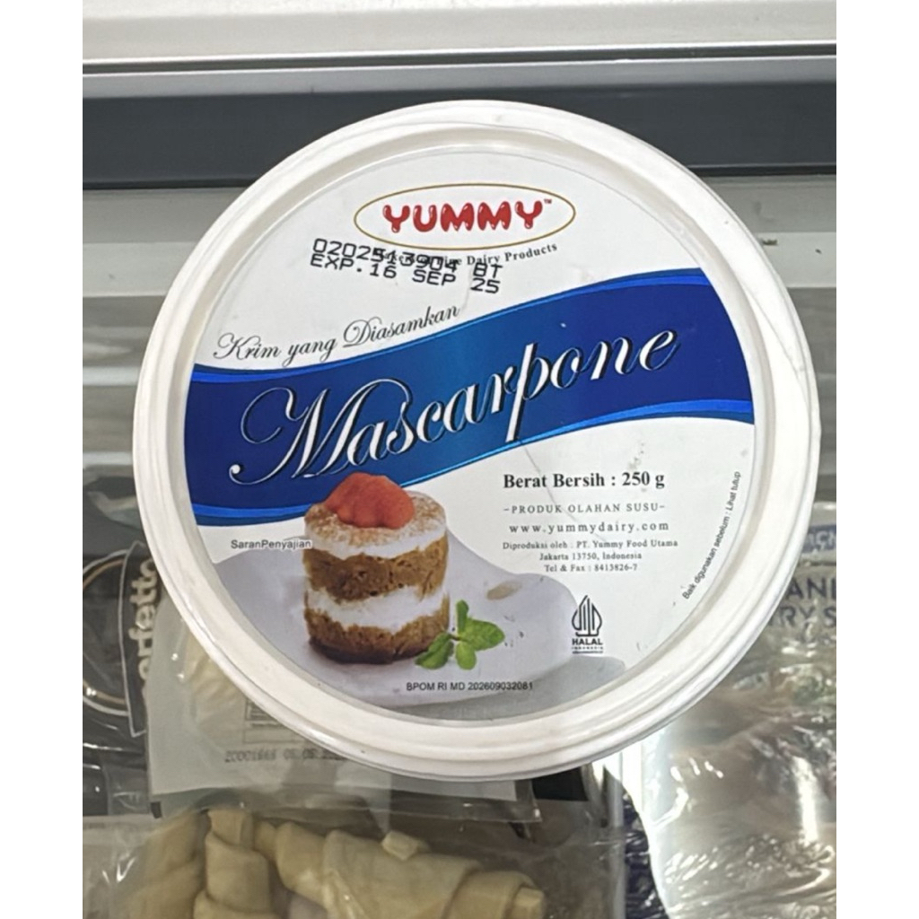 

YUMMY MASCARPONE CHEESE 250 gram( instant only)