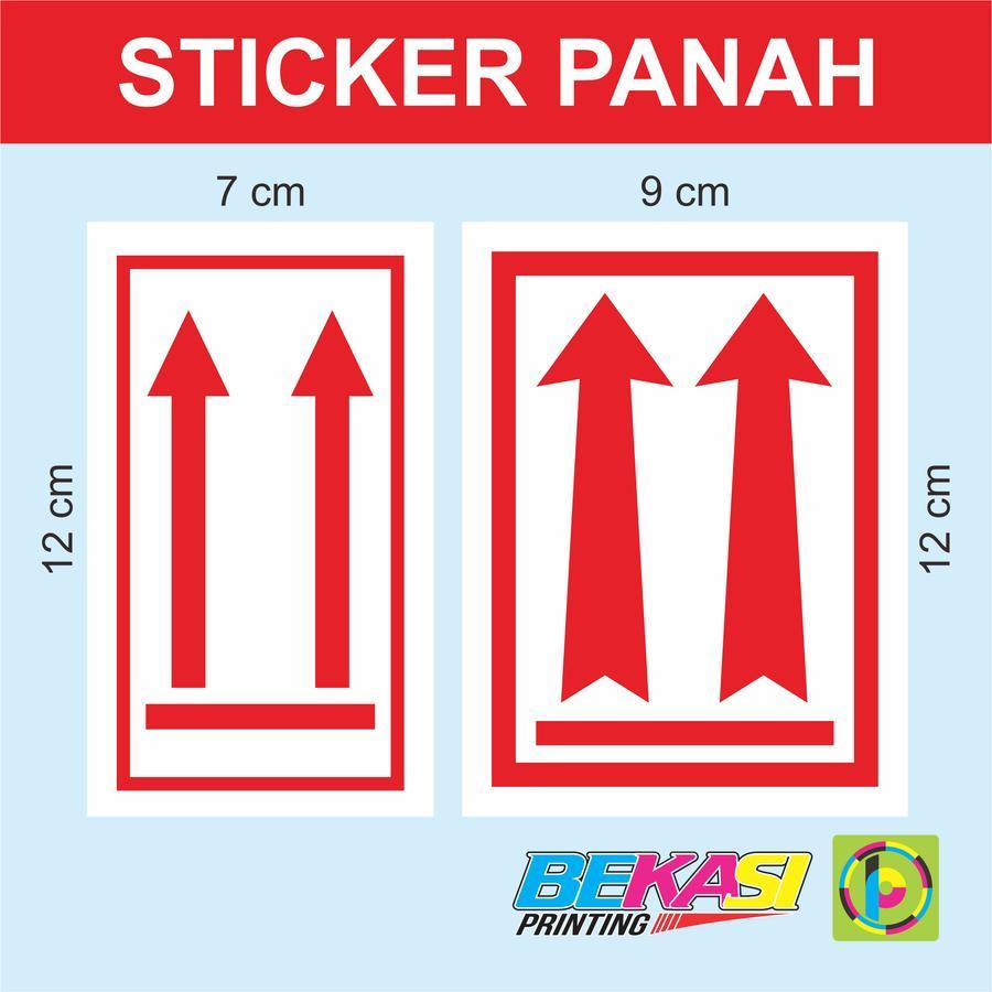 

100 Pcs Stiker Packing Petunjuk Arah Panah Atas Upwards Arrow Symbol Sticker
