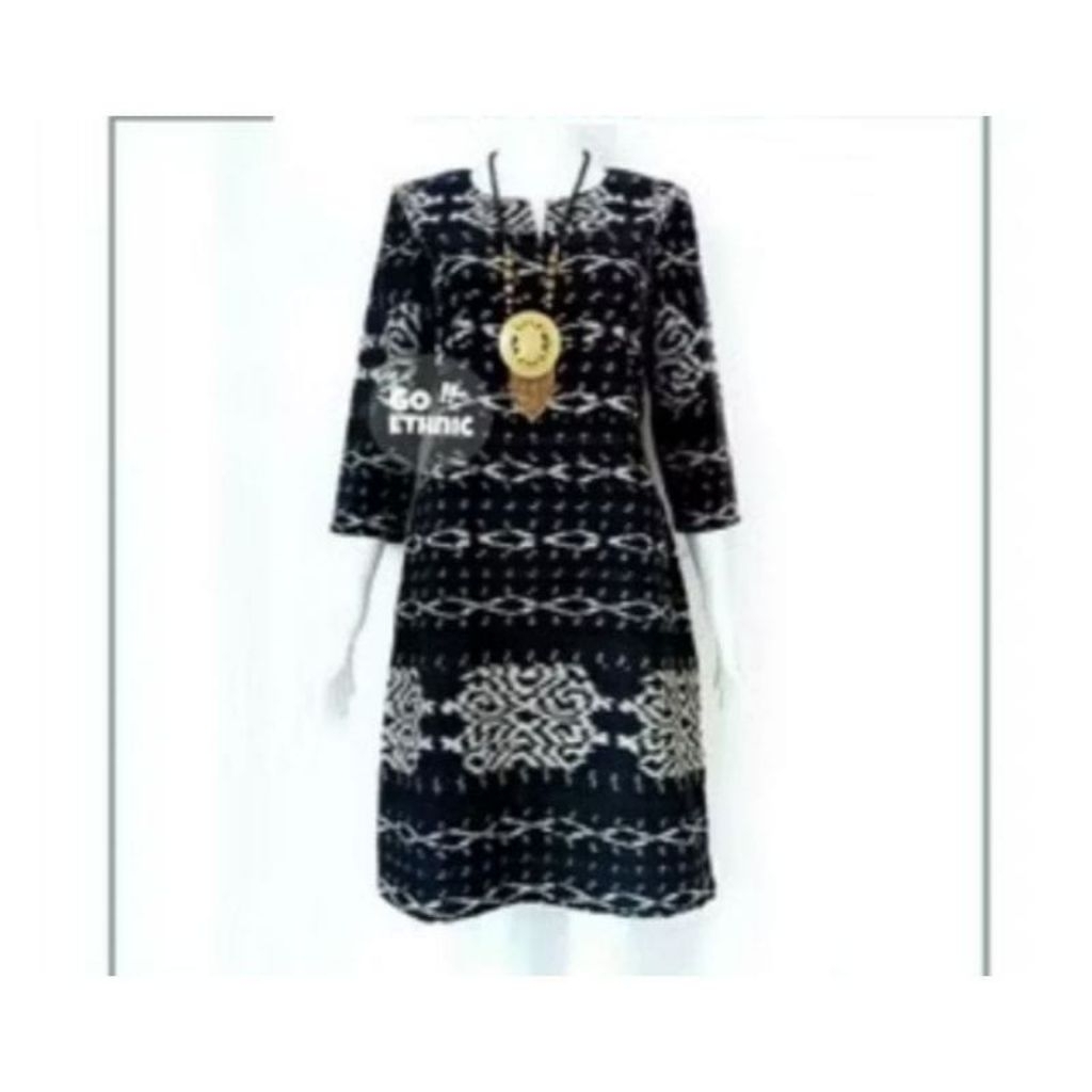 BAJU TENUN WANITA DRESS TENUN TUNIK TENUN BAJU KERJA