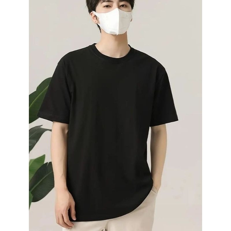 Baju Kaos Polos Bahan Cotton Combet Warna Hitam