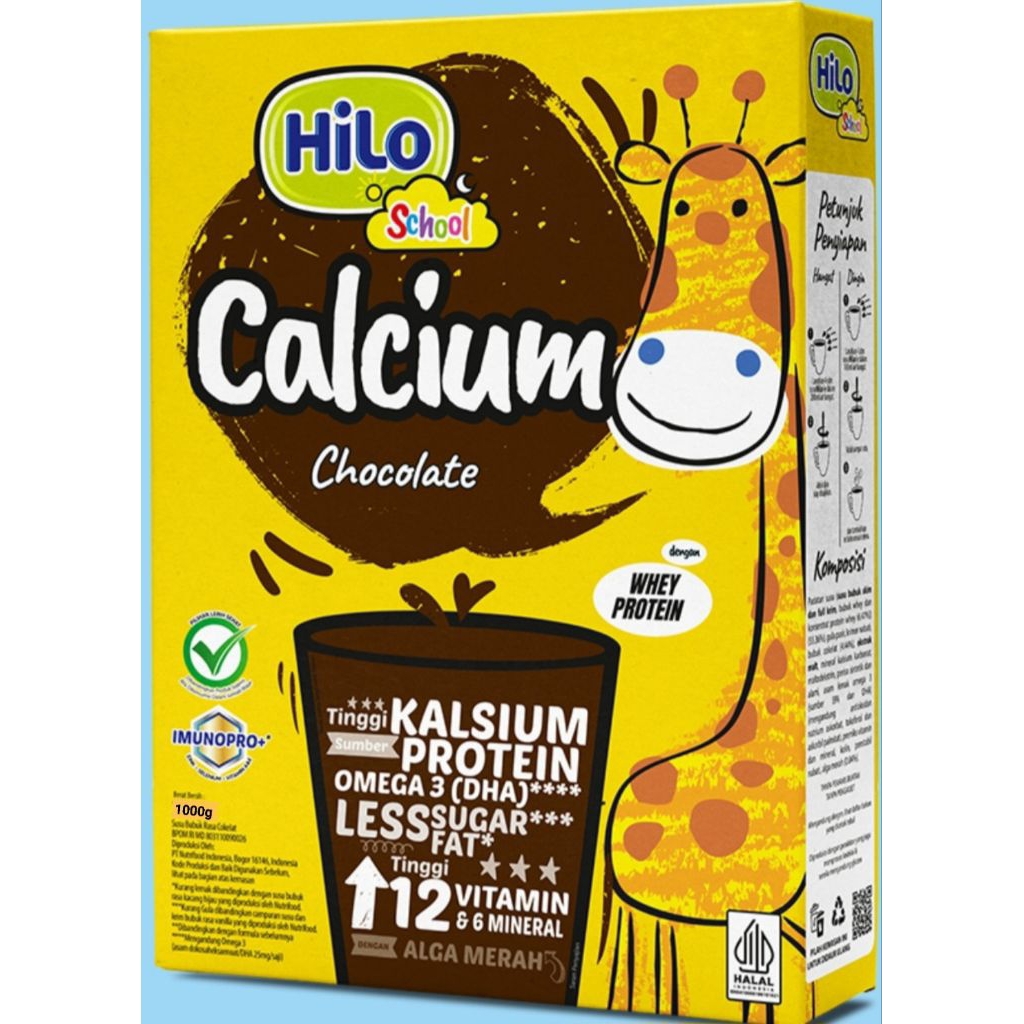 

HiLo School Chocolate 1000g - Susu Anak Tinggi Kalsium Protein Lebih Rendah Gula