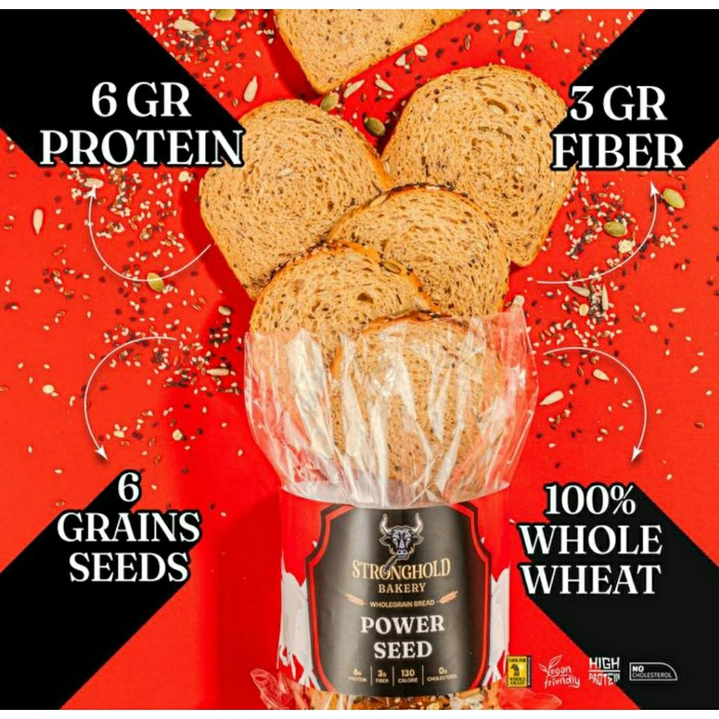 

roti gandum multigrain biji-bijian whole wheat bread tinggi protein