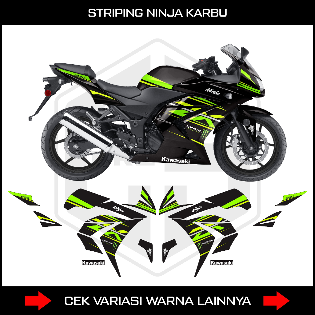 STRIPING STICKER NINJA 250 KARBU / DECAL VARIASI KAWASAKI NINJA KARBU 250 R