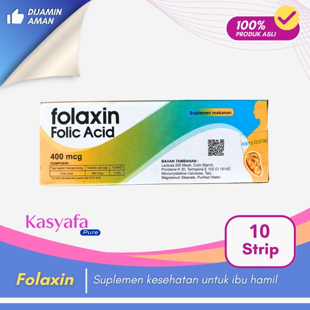 Folaxin 400 mcg Box 100 Tablet | Asam Folat untuk Ibu Hamil