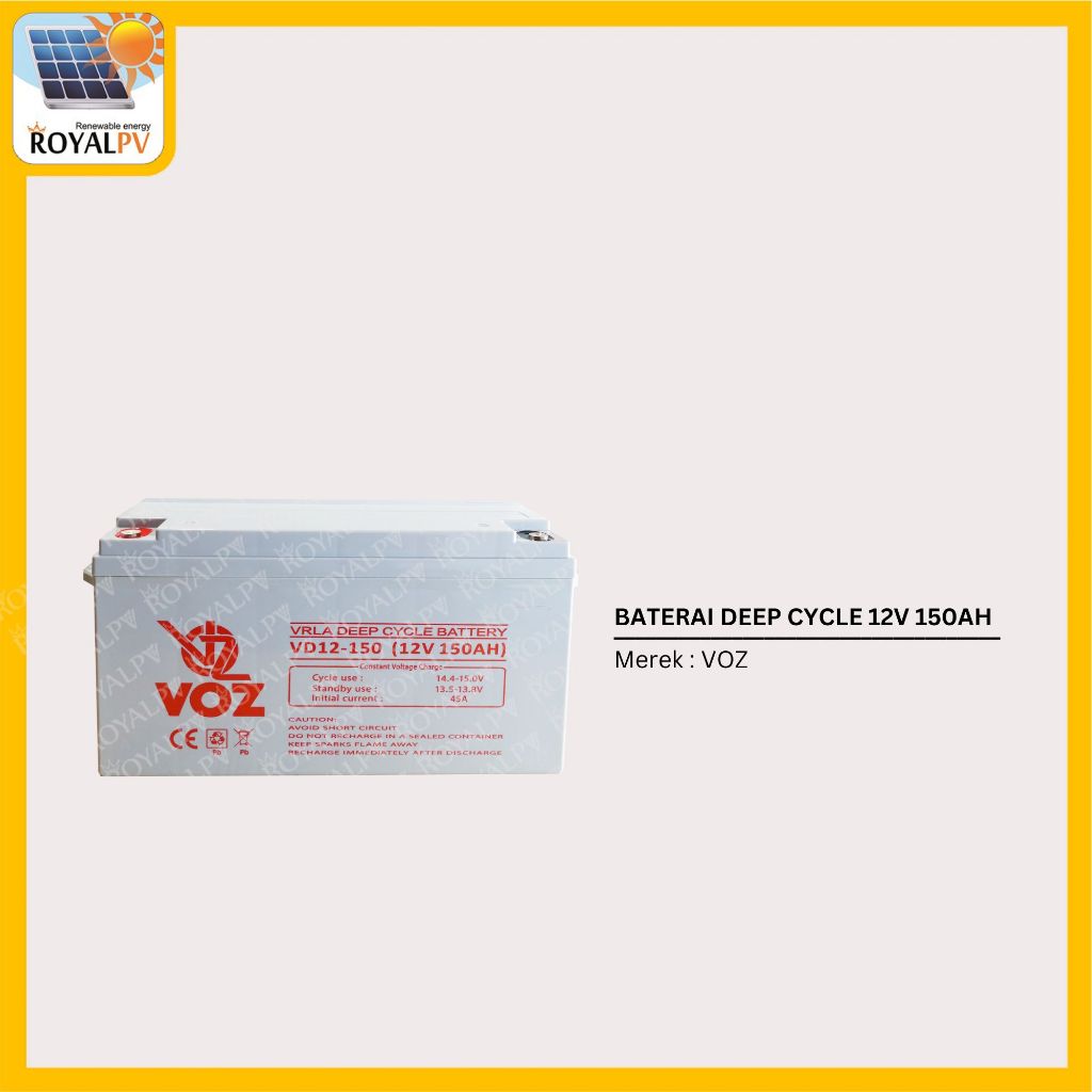 Baterai ups voz 12v 150ah deep cycle, battery ups 12v 150ah, aki ups 12v 150ah