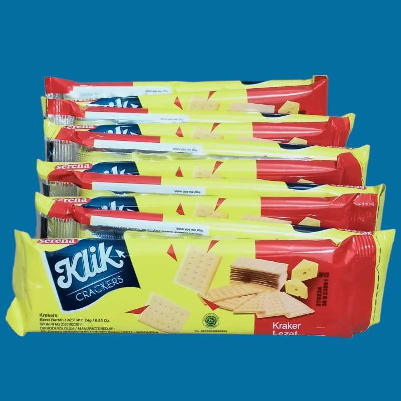 

KLIK CRACKERS SASET RENCENG ISI 10 PCS X 24 GRAM.