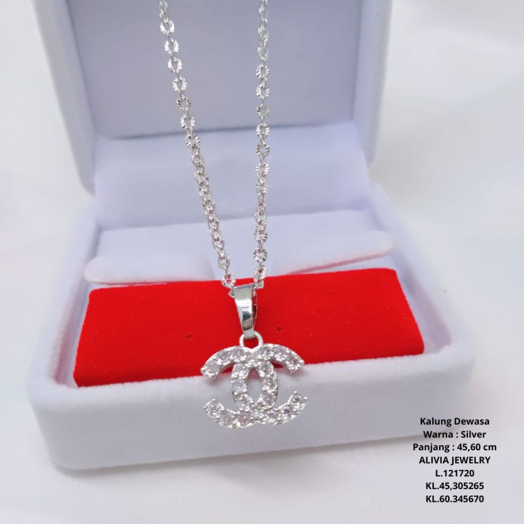 Kalung Nori Silver Xuping Wanita Perhiasan Tembaga Lapis Emas Terlaris Tidak Mudah Luntur SILVER-K4