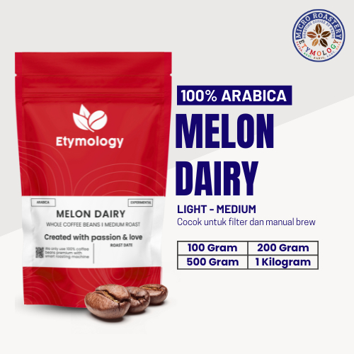 

ETYMOLOGY - Kopi Arabika Roasted Beans Karo Melon Dairy 100gr - 1Kg