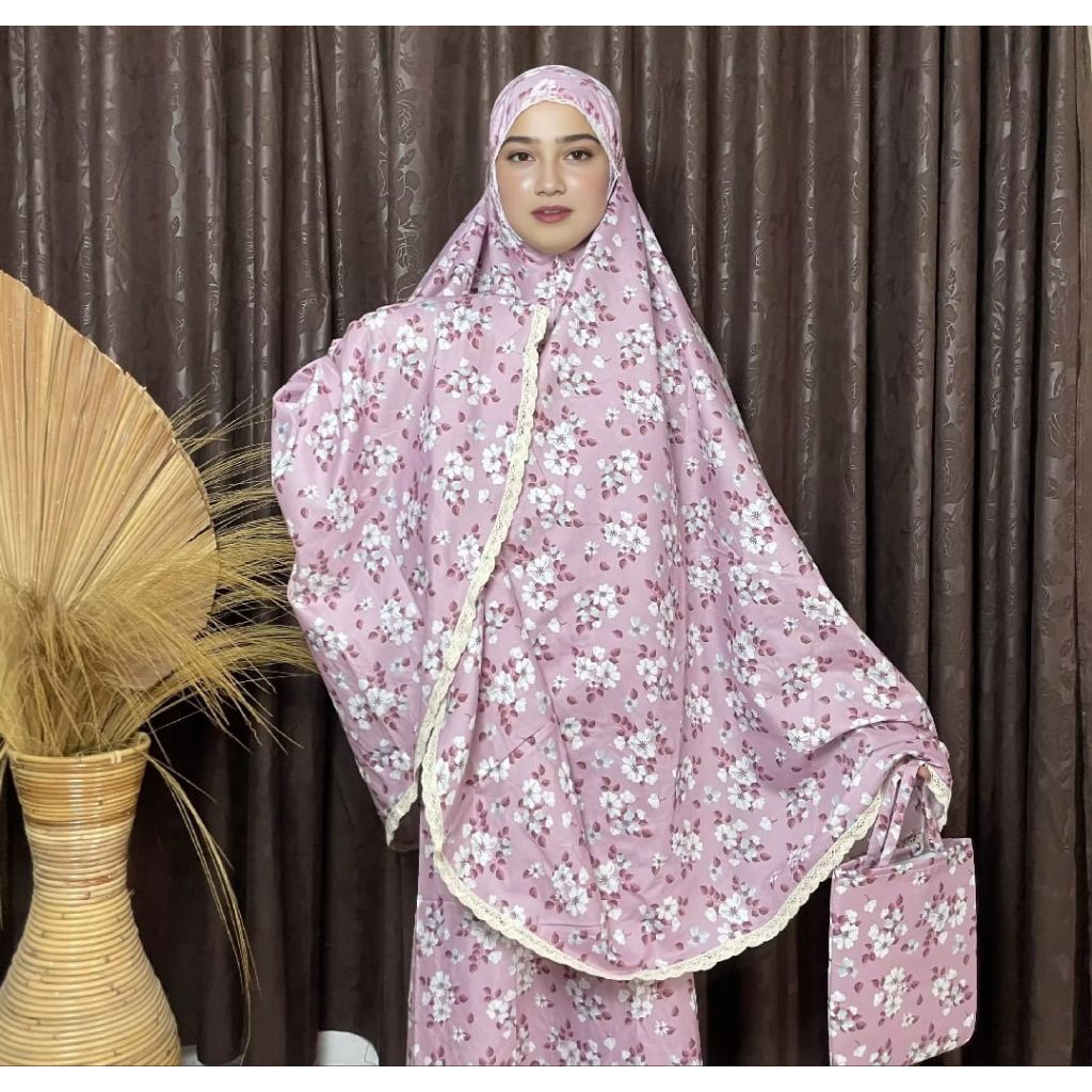 Mukena Dewasa Motif Bunga Sakura