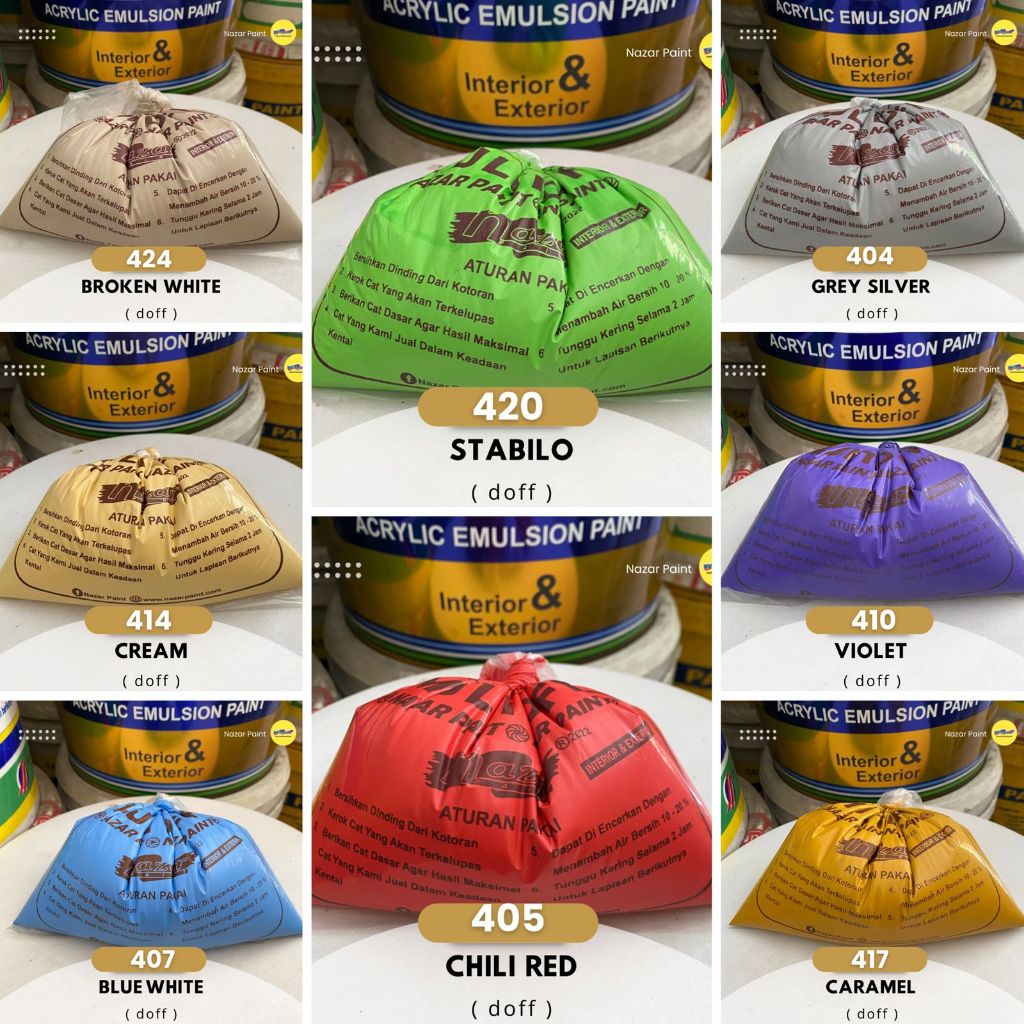 (PER KG) DOFF CAT KILOAN ORIGINAL NAZAR PAINT CAT TEMBOK DINDING LANGIT-LANGIT KILOAN