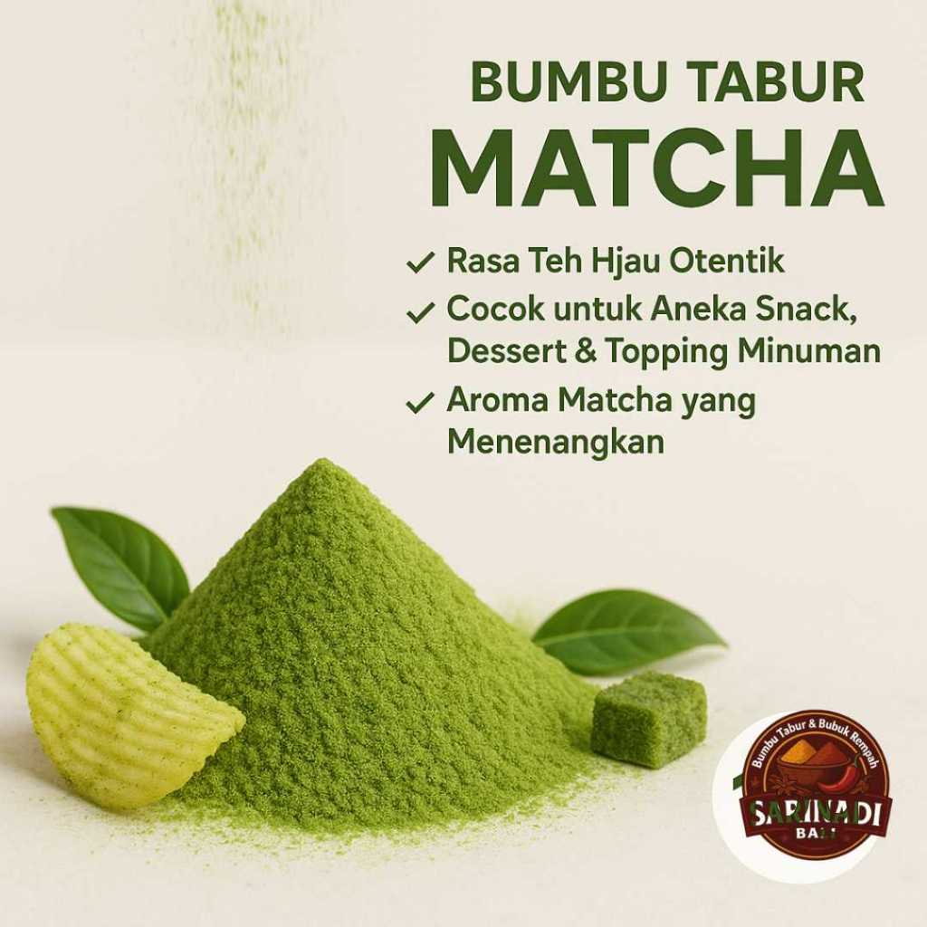 

Matcha100gram Bumbu Tabur Rasa Green Tea Jepang Lembut Manis Gurih Asli