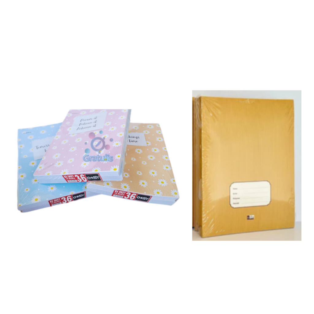 

Buku Tulis OKEY Boxy isi 36 sampul coklat kraft / mix
