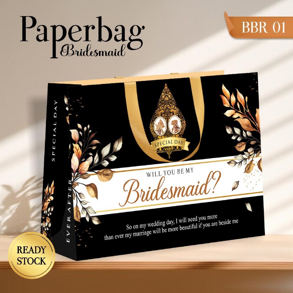 

PAPER BAG MOTIF FULL COLOUR - PAPERBAG BRIDESMAID FULL COLOUR BAHAN BRIEF CARD BBR - PAPER BAG READY STOCK