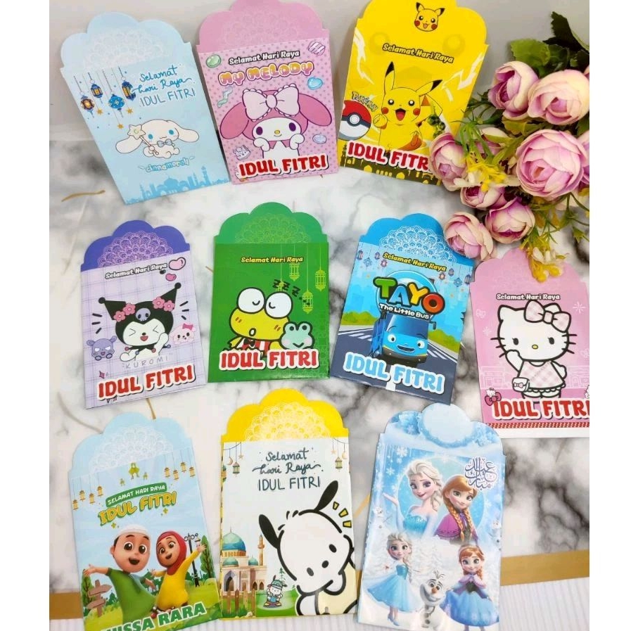 

10 Pack (100 pcs) Amplop Lebaran Amplop Karakter Kartun_Amplop Hari Raya Idul Fitri Terbaru