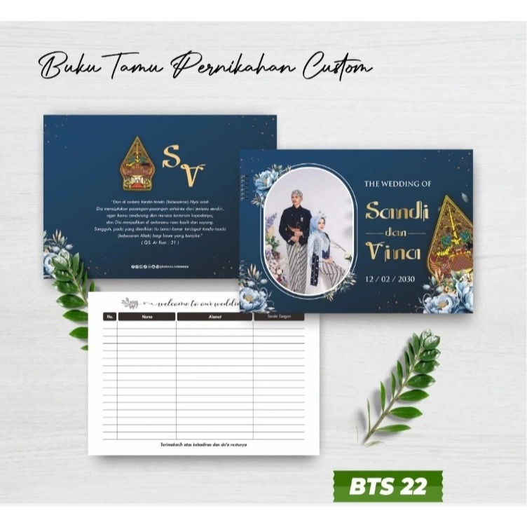 BUKU TAMU CUSTOM / BUKU TAMU PERNIKAHAN CUSTOM PREMIUM / WEDDING GUEST BOOK BTS