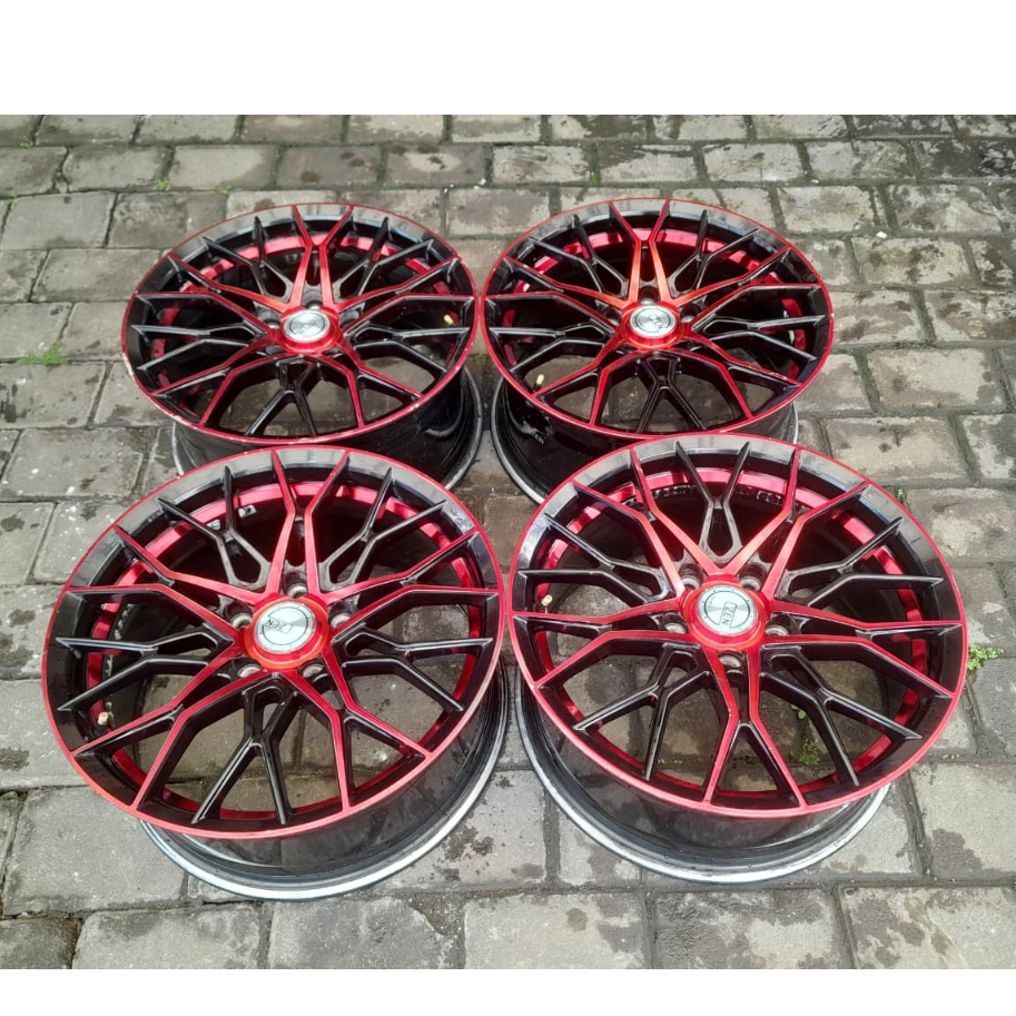 jual velg racing model zen r17x7,5 5x114 et45 black red pnp xpander innova civic ertiga rush terios 