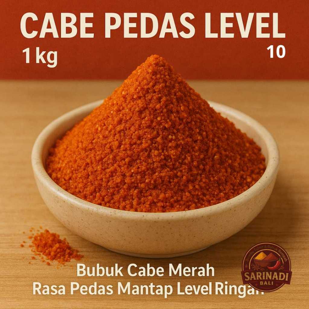 

Cabe Pedas Level 10 1Kg Kiloan Bubuk Cabe Merah Rasa Pedas Mantap Level Ringan
