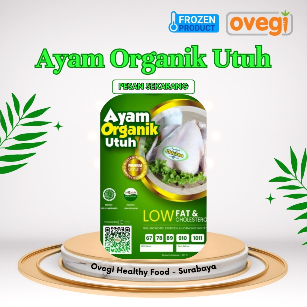 

AYAM ORGANIK UTUH 1 EKOR/AYAM OGANIK/AYAM ORGANIK BERKAH CHICKEN
