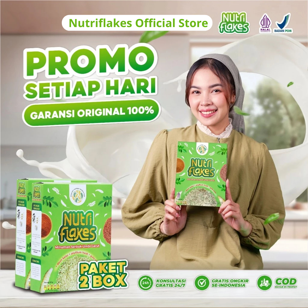 

Paket 3 Nutriflakes Original Sereal Umbi Garut Solusi Atasi Asam Lambung