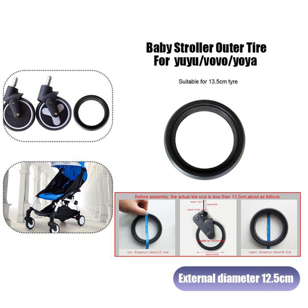 1pcs Roda kereta dorong bayi, ban kereta dorong bayi, roda depan dan belakang kereta dorong universa