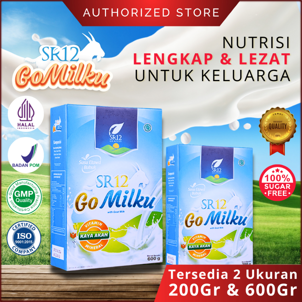 

Gomilku SR12 Original Susu Kambing Etawa Bubuk | Atasi Lambung & Nafsu Makan - BPOM 200gr / 600gr