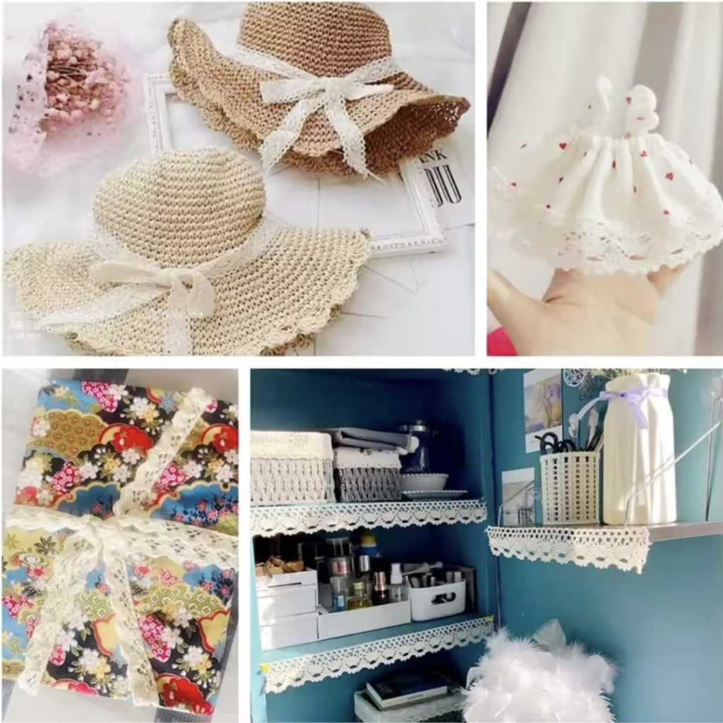 

( 3 Meter ) PITA RENDA BRUKAT / RENDA GIPER / RENDA LOVE SATIN / RENDA AIR