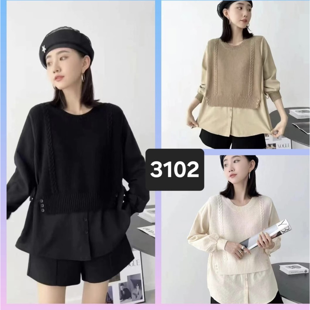 Blouse rajut premium mix katun import