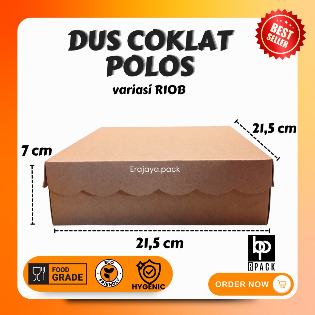 

[Min 30pcs] Dus Kue Polos Kraft Box Makanan Non Laminasi Variasi R10B PP