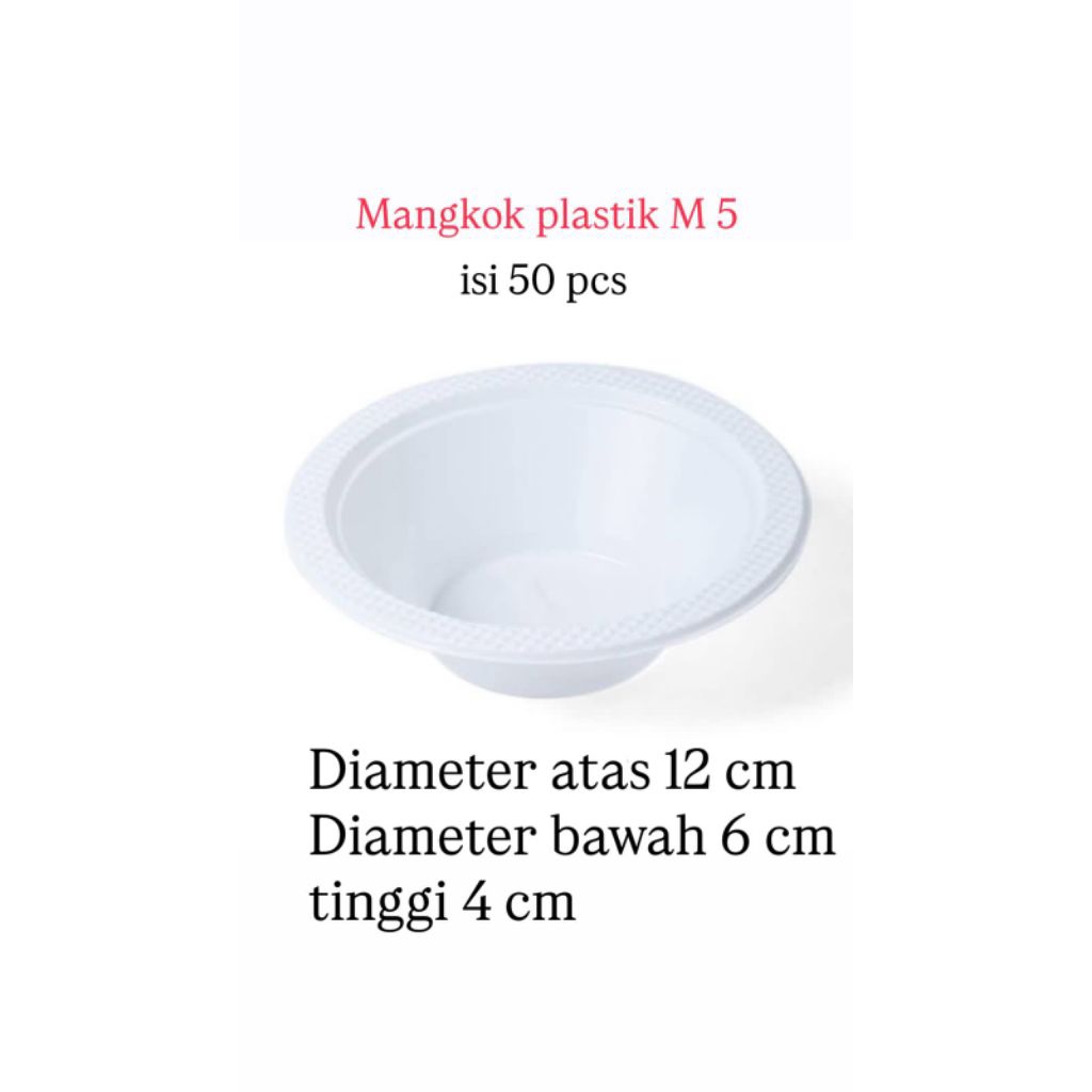 [ 50 PCS ] MANGKOK PLASTIK M5 SEKALI PAKAI / MANGKOK PLASTIK BAKSO / MANGKOK PLASTIK KECIL