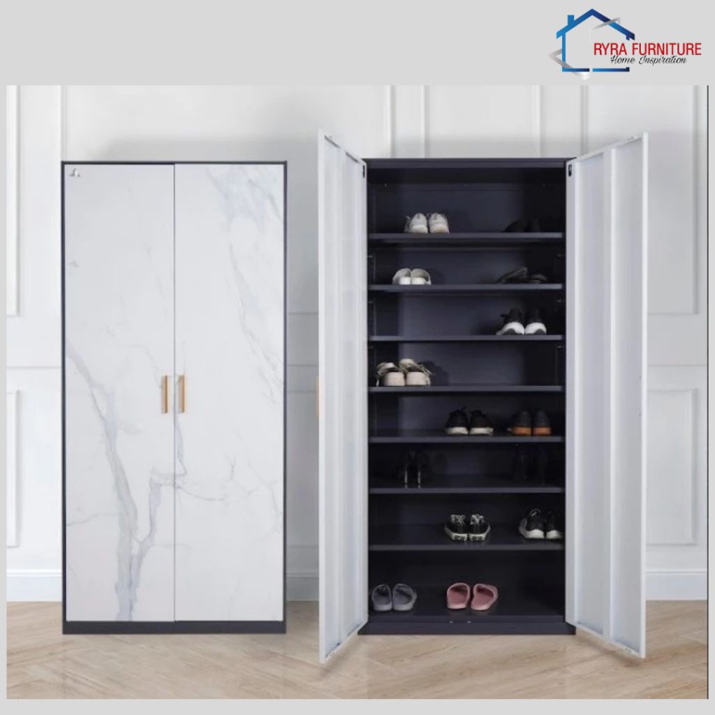 OLYMSTEEL - SR 005 - LEMARI SEPATU BESI MODERN MINIMALIS/RAK SEPATU BESI ANTI RAYAP