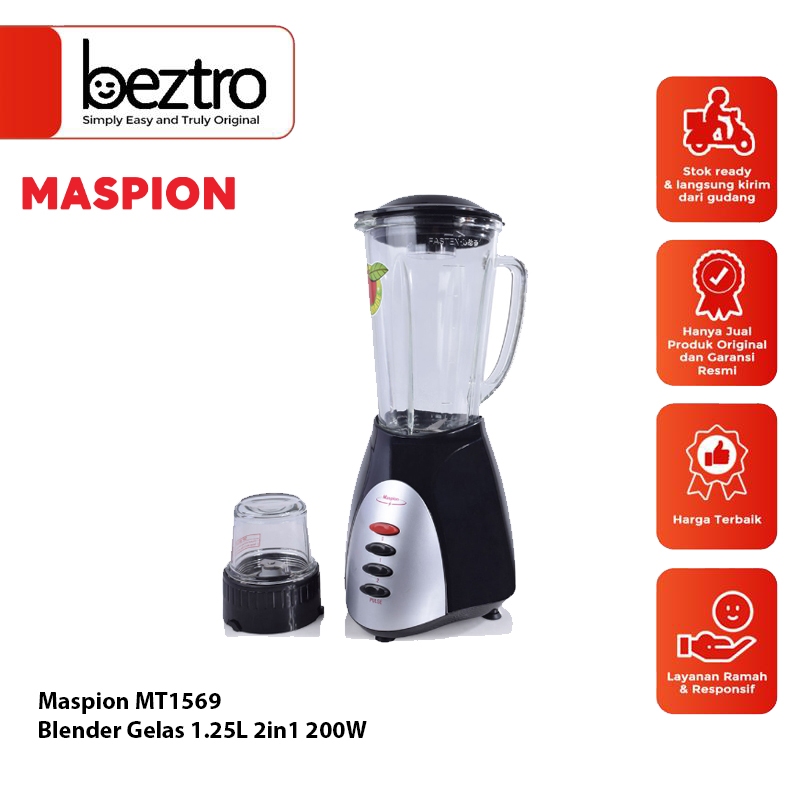 Maspion MT-1569 - Blender Glass / kaca 1.25 Liter 2in1 – MT1569