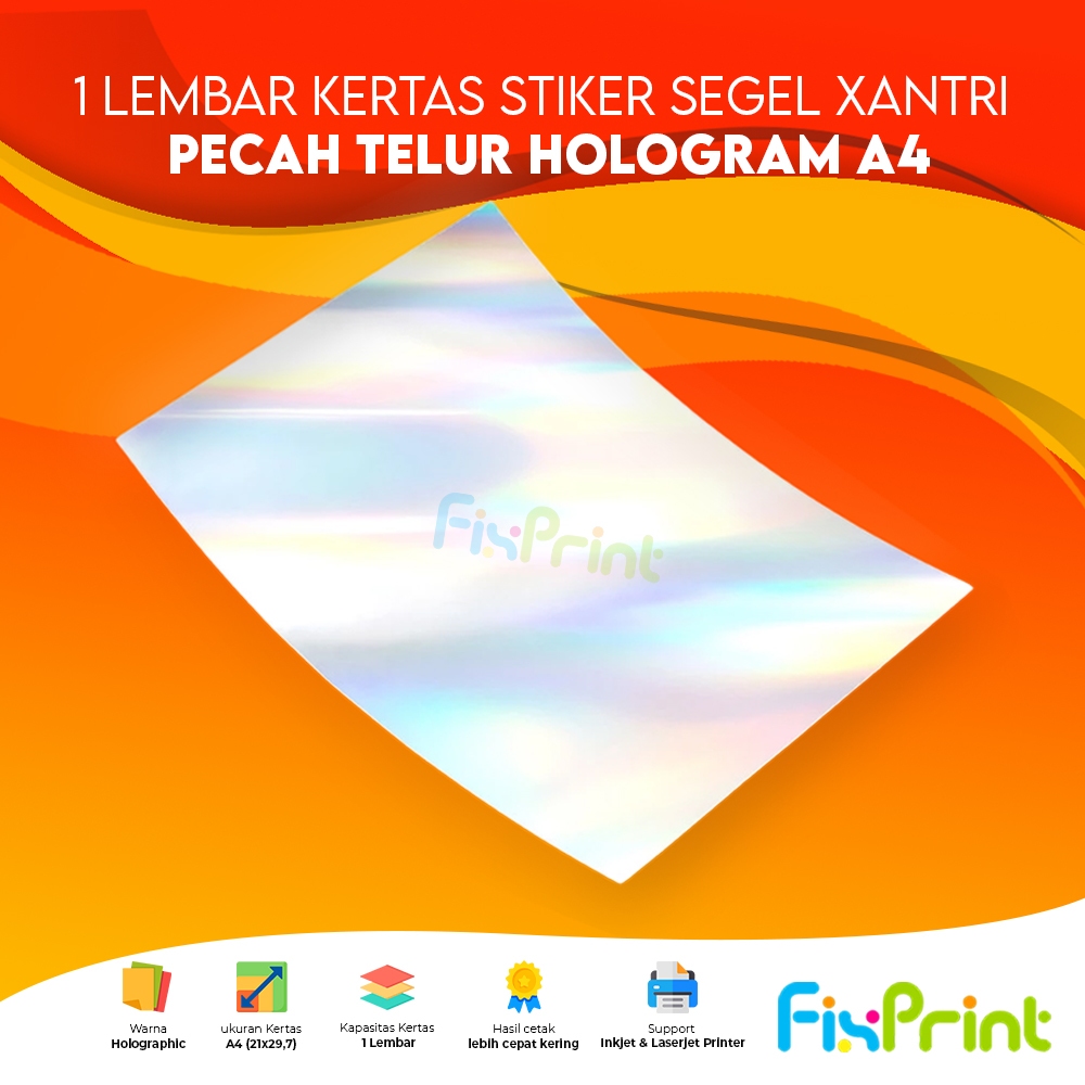 

Kertas Sticker Xantri Segel Hologram A4 Segel Bahan Pecah Telur Holographic Kertas Sticker Lembaran