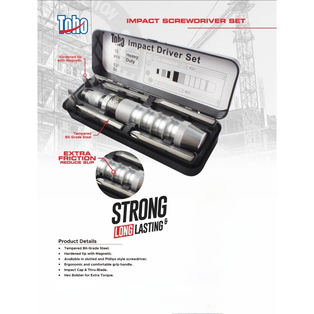 OBENG KETOK SET 1/2" 10PCS TOHO