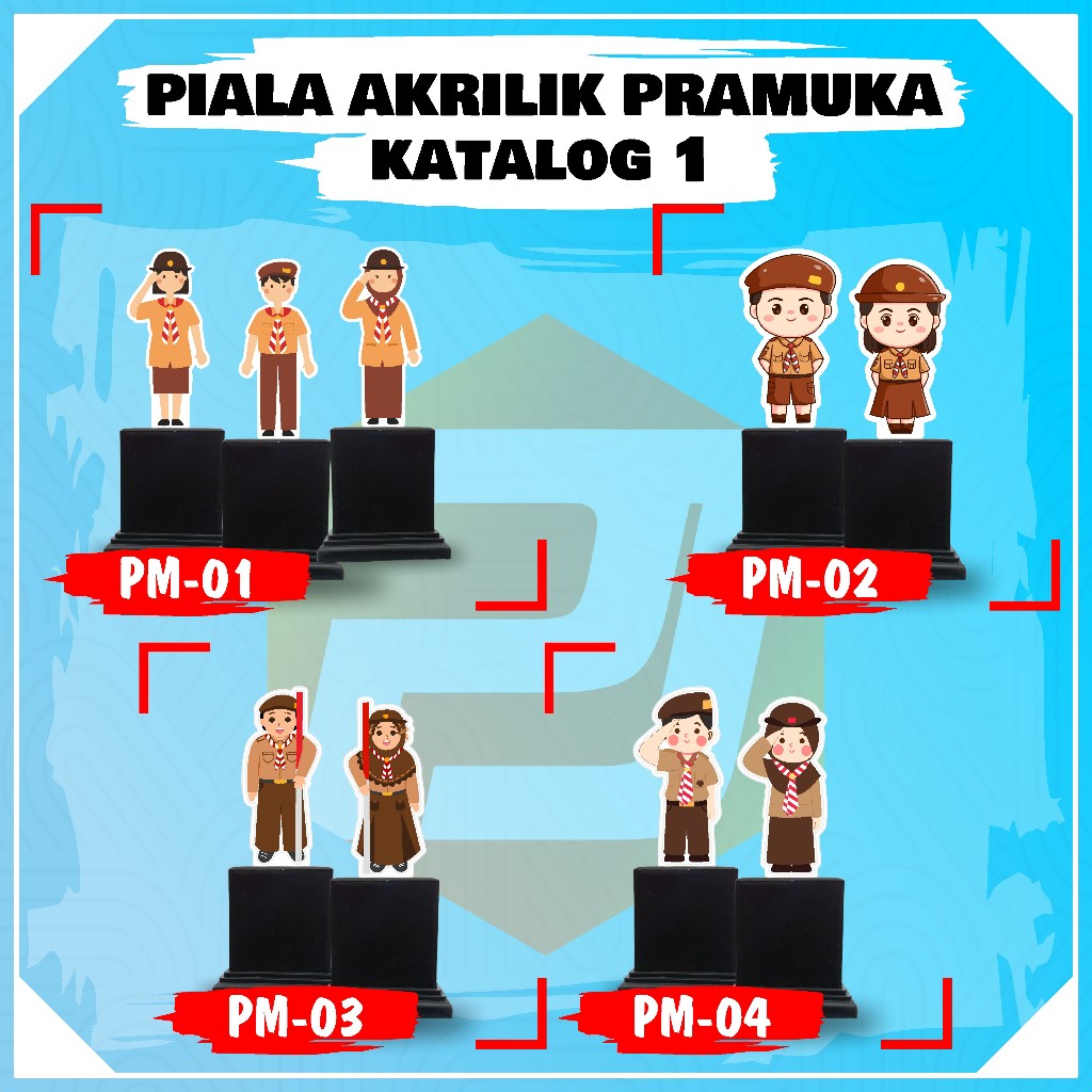 [COD] PIALA AKRILIK PRAMUKA STIKER TEMPEL MIRROR TATAKAN PLASTIK, TATAKAN KAYU TANPA MINIMAL ORDER| 
