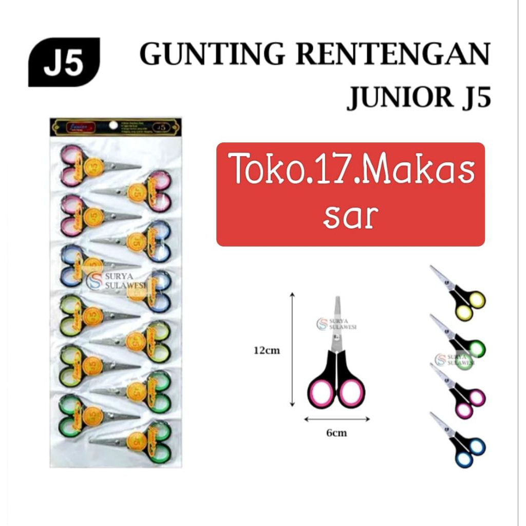 

Gunting ukuran 12vm x 6 cm merk Junior J5